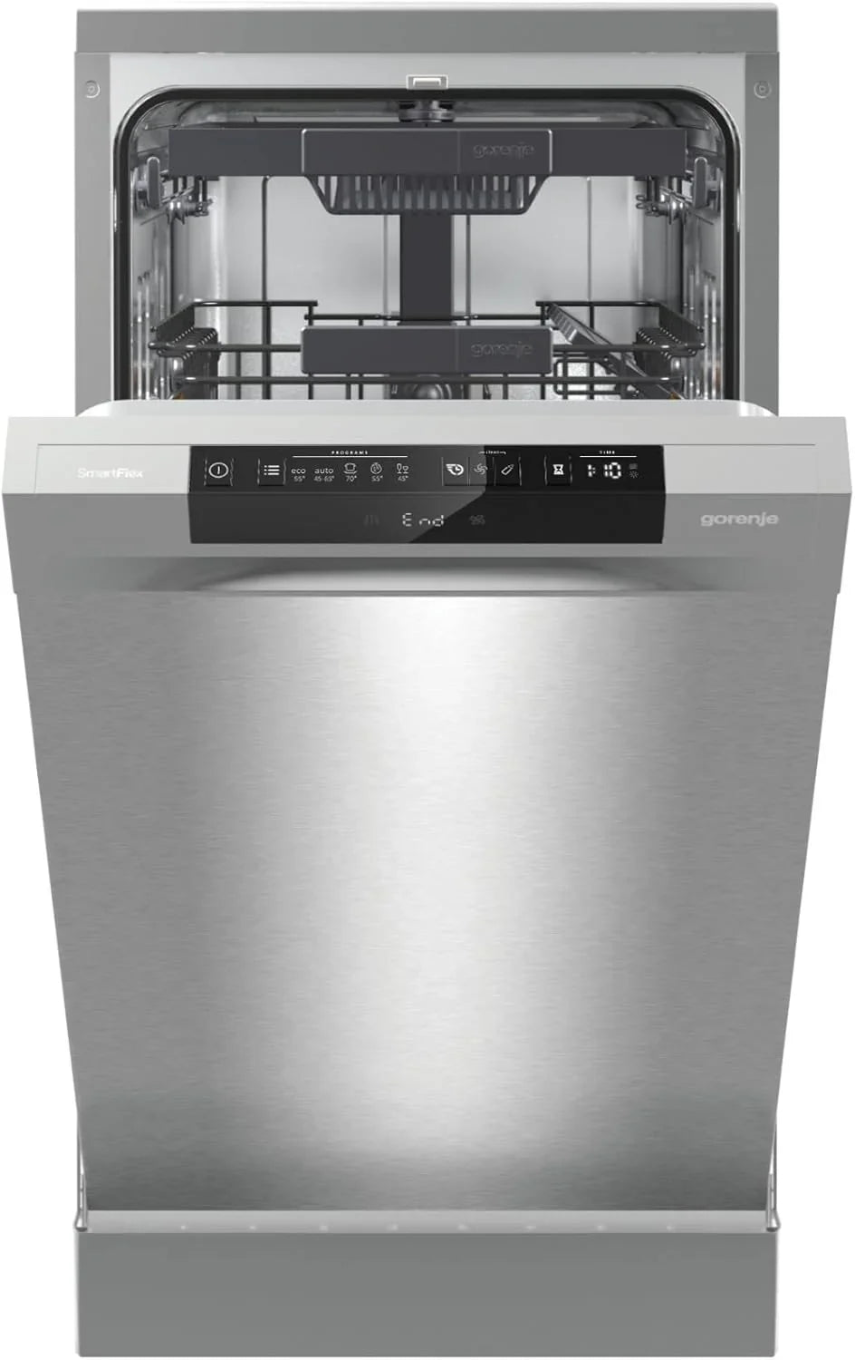 Gorenje GS 541D10 X Freistehender Geschirrspüler / SuperSilent / 11 Maßgedecke / 5 Programme / Programmanzeige / TotalDry / Silber, 45 cm breit