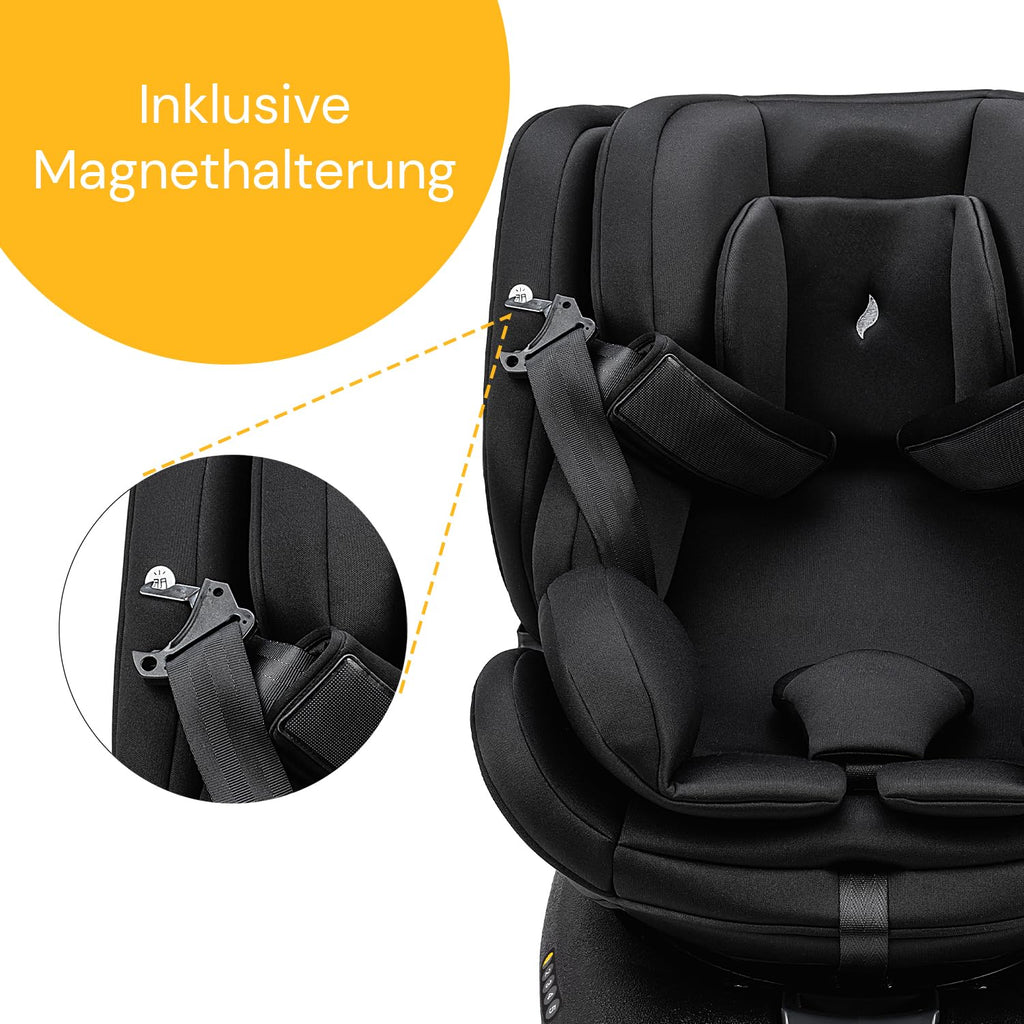 Osann Eno360 i-Size, drehbarer Kindersitz 40-150 cm, Reboarder mit Isofix, Baby Autositz – Dark Grey Melange