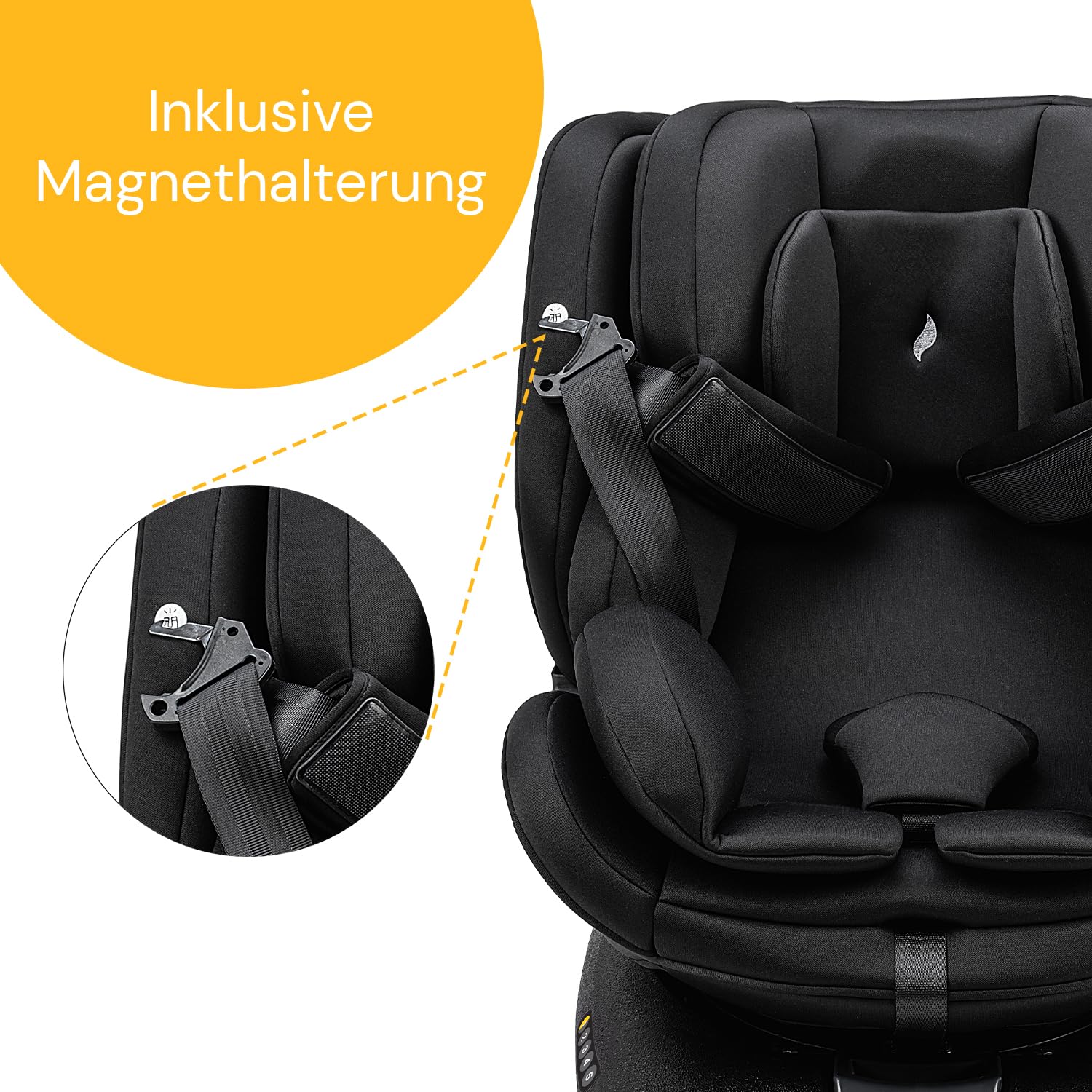 Osann Eno360 i-Size, drehbarer Kindersitz 40-150 cm, Reboarder mit Isofix, Baby Autositz – Dark Grey Melange