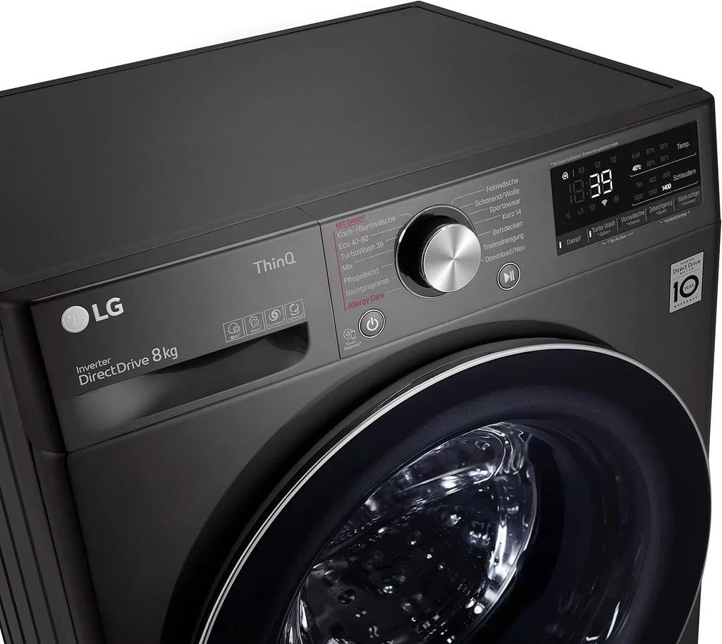 LG F4WV7080, Klasse A, Frontlader-Waschmaschine 8 kg, 1400 U/Min, AI Direct Drive, Wi-Fi, Tiefenreinigung mit Dampf, Groe Kapazitt, TRIPLE A, Auentür aus Sicherheitsglas, 62 x 60 x 85 cm  Wei