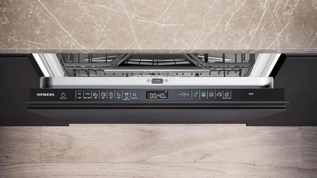 Siemens SN63EX06VE, iQ300 Smarter Geschirrspüler, Vollintegrierte Spülmaschine, 60 cm, Besteckschublade, Extra leise, varioSpeed, Automatische Türöffnung, Dreifach rackMatic, infoLight, intesiveZone