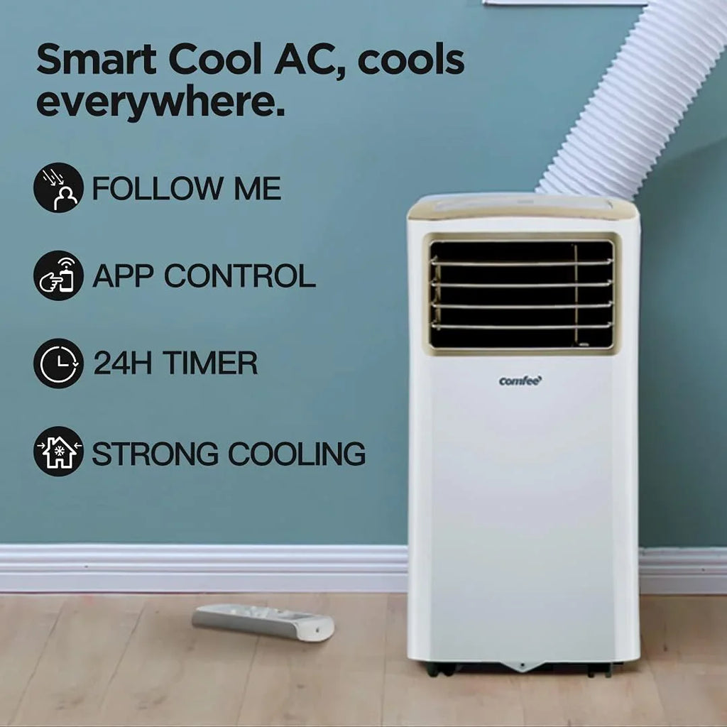 Comfee Mobiles Klimagerät MPPH-09CRN7, 9000 BTU 2,6kW, Kühlen&Ventilieren&Entfeuchten, Raumgröße bis 88m³(33㎡), Mobile Klimaanlage mit Abluftschlauch