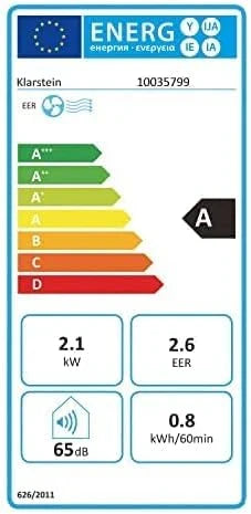 Klarstein Mobile Klimaanlage mit Abluftschlauch, 4-in-1 Klimagerät mit Ventilator, Luftentfeuchter & Nachtmodus, Kleine & Portable Klimaanlage für Wohnung & Büro, Niedriger Verbrauch, 9000 BTU