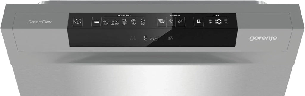 Gorenje GS 541D10 X Freistehender Geschirrspüler / SuperSilent / 11 Maßgedecke / 5 Programme / Programmanzeige / TotalDry / Silber, 45 cm breit