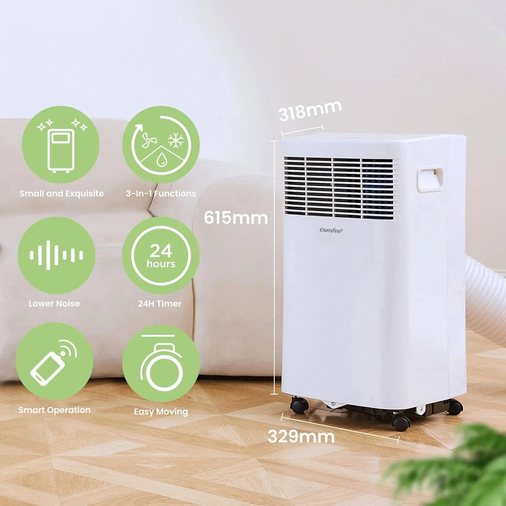 Comfee Mobiles Klimagerät MPPH-09CRN7, 9000 BTU 2,6kW, Kühlen&Ventilieren&Entfeuchten, Raumgröße bis 88m³(33㎡), Mobile Klimaanlage mit Abluftschlauch