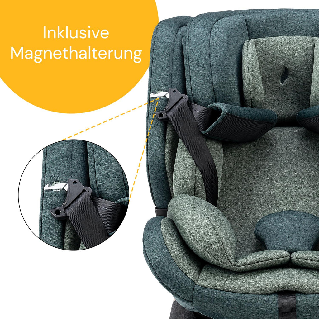 Osann Eno360 i-Size, drehbarer Kindersitz 40-150 cm, Reboarder mit Isofix, Baby Autositz – Dark Grey Melange