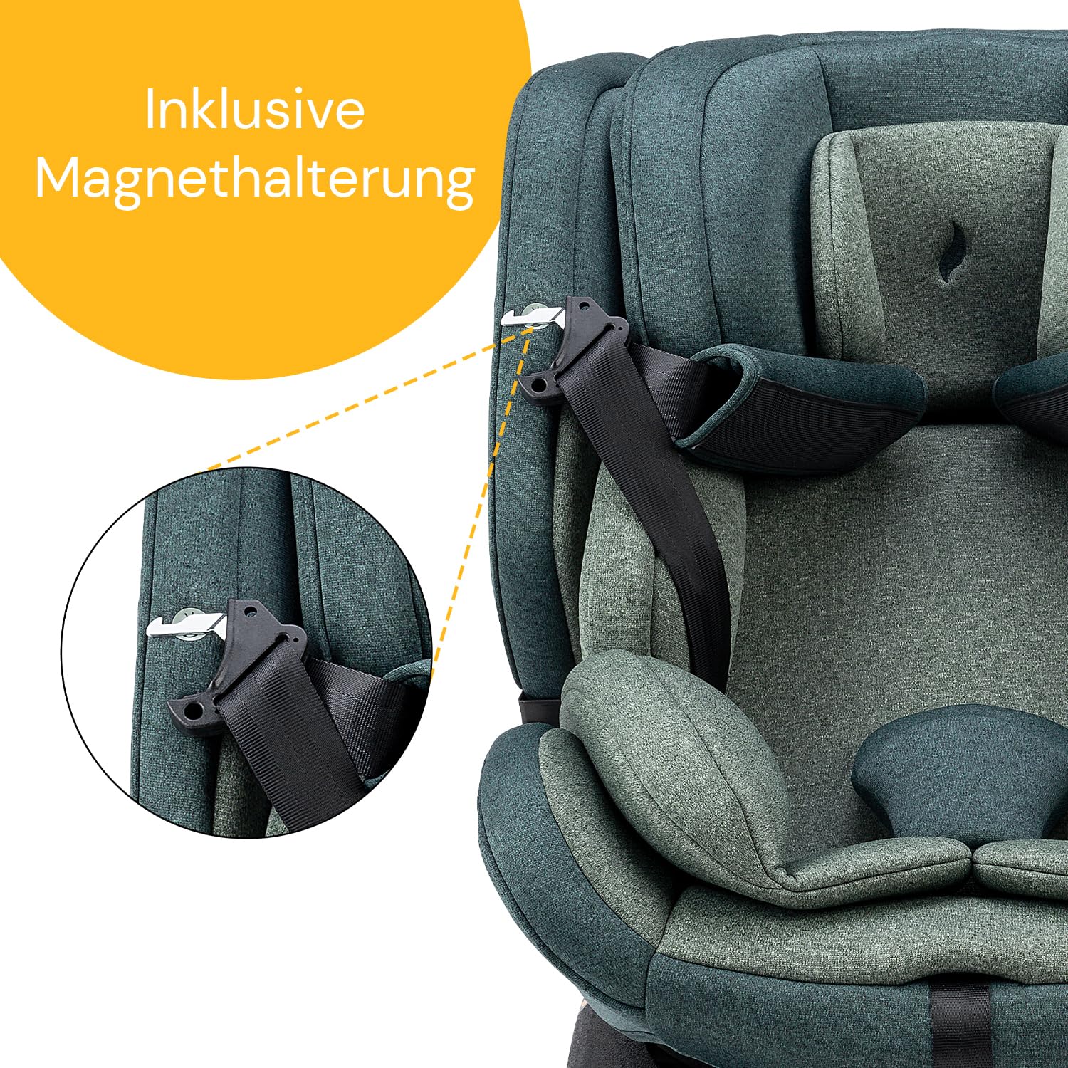 Osann Eno360 i-Size, drehbarer Kindersitz 40-150 cm, Reboarder mit Isofix, Baby Autositz – Dark Grey Melange