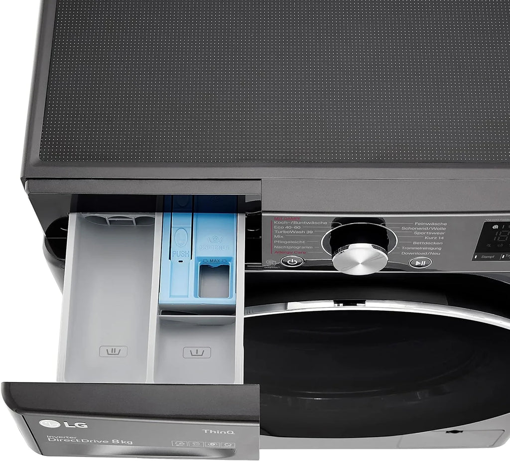LG F4WV7080, Klasse A, Frontlader-Waschmaschine 8 kg, 1400 U/Min, AI Direct Drive, Wi-Fi, Tiefenreinigung mit Dampf, Groe Kapazitt, TRIPLE A, Auentür aus Sicherheitsglas, 62 x 60 x 85 cm  Wei