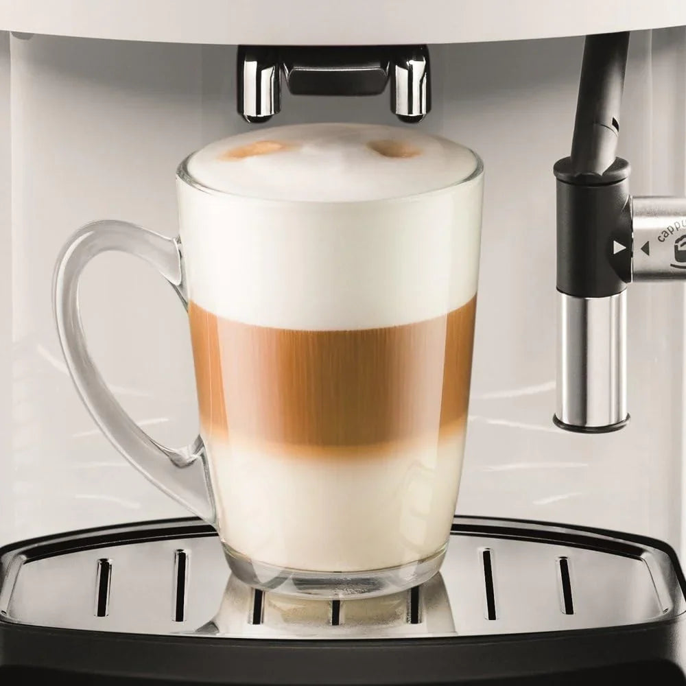 Krups Essential Kaffeevollautomat mit Milchschlauch, 2-Tassen-Funktion, LCD-Display, Einfache Reinigung, Kaffeemaschine, TÜV-Siegel, Schwarz, EA816031