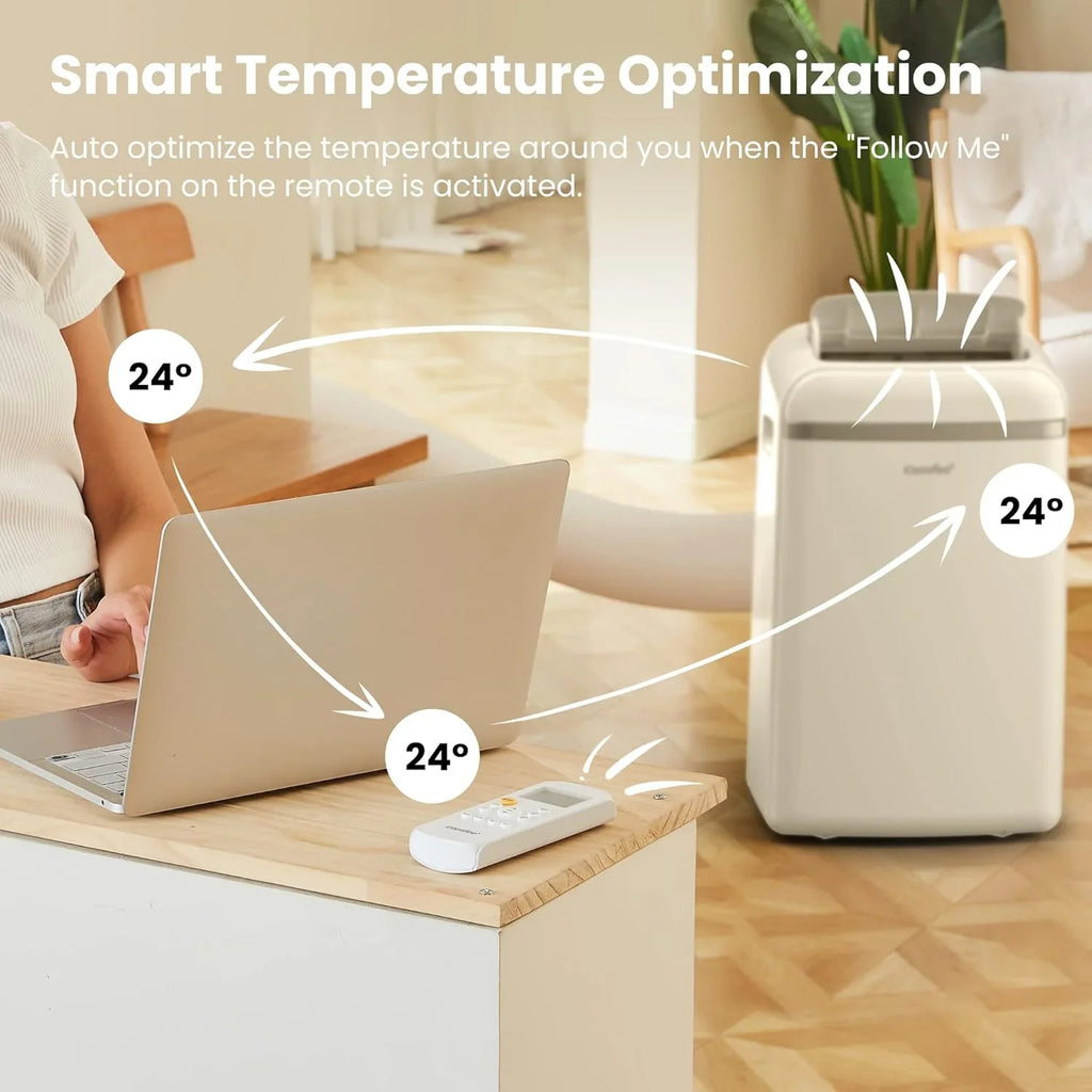 Comfee Mobiles Klimagert Easy Cool 2.0, 7000 BTU 2,0kW, Kühlen&Ventilieren&Entfeuchten, Raumgre bis 68m(25㎡), APP-Steuerung/Alexa/Google Home/IFTTT, Mobile Klimaanlage mit Abluftschlauch