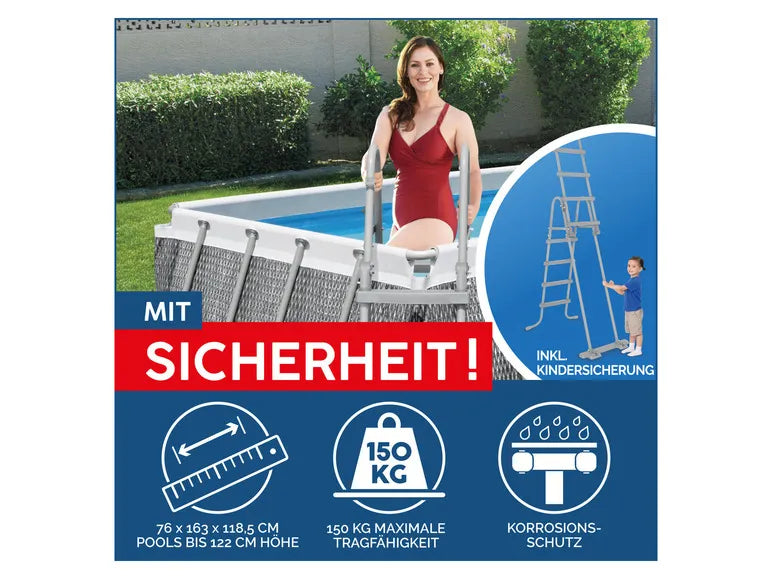 Power Steel™ Frame Pool Komplett-Set mit Filterpumpe, ca. L 412 x B 201 x L 122 cm
