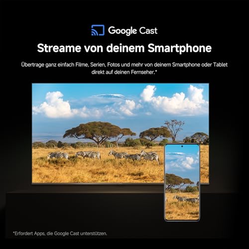 XIAOMI A Pro, 55" (140 cm), 4K UHD QLED, Smart TV, Google TV, Triple Tuner DVB-C/S/S2/T/T2, HDR10+, Game Boost 120Hz, MEMC, Sprachsteuerung mit, 2+8GB, Kompatibel mit Apple Airplay & Google Cast