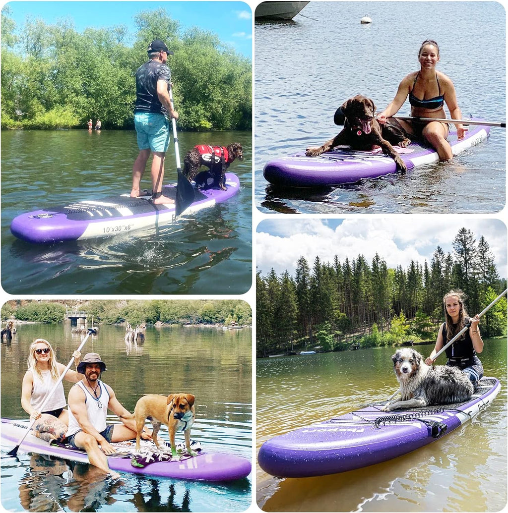 Premium-Stand-Up-Paddle-Board, Yoga-Board mit strapazierfähigem SUP-Zubehör und Tragetasche | Breiter Stand, Surf-Kontrolle, rutschfestes Deck, Leine, Paddel und Pumpe für Jugendliche und Erwachsene