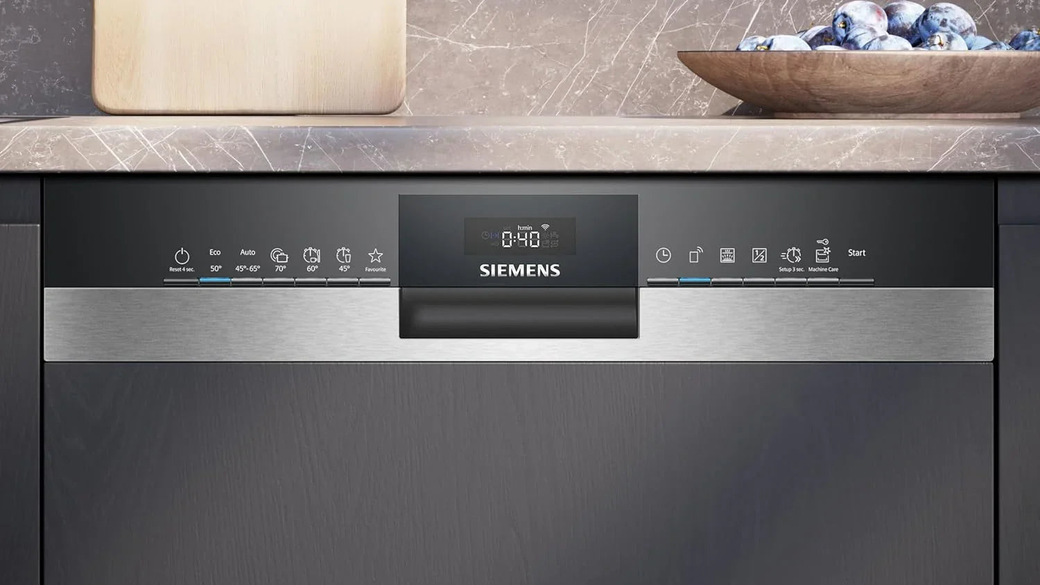 Siemens SN63EX06VE, iQ300 Smarter Geschirrspüler, Vollintegrierte Spülmaschine, 60 cm, Besteckschublade, Extra leise, varioSpeed, Automatische Türöffnung, Dreifach rackMatic, infoLight, intesiveZone
