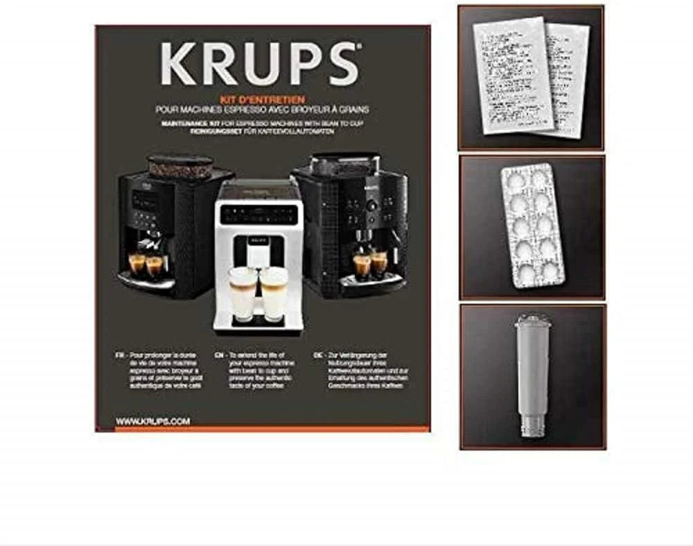 Krups Essential Kaffeevollautomat mit Milchschlauch, 2-Tassen-Funktion, LCD-Display, Einfache Reinigung, Kaffeemaschine, TÜV-Siegel, Schwarz, EA816031