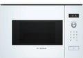 Bosch BFL524MW0 Serie 6 Einbau-Mikrowelle, 38 x 60 cm, 800 W, Drehteller 25,5 cm, Türanschlag Links, AutoPilot 7 7 Automatikprogramme, Reinigungsunterstützung, LED-Touchdisplay, Weiß