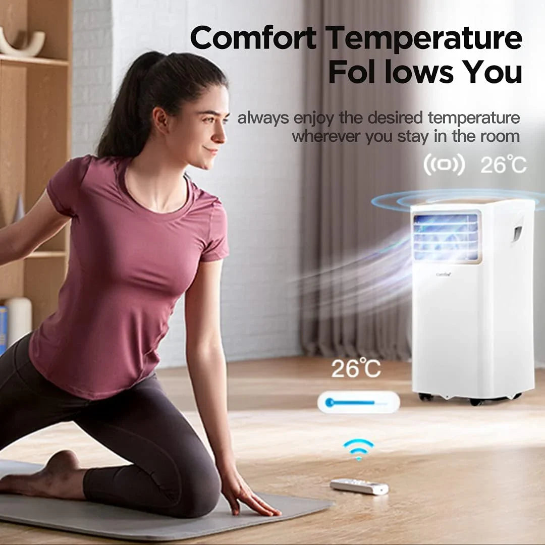 Comfee Mobiles Klimagerät MPPH-09CRN7, 9000 BTU 2,6kW, Kühlen&Ventilieren&Entfeuchten, Raumgröße bis 88m³(33㎡), Mobile Klimaanlage mit Abluftschlauch