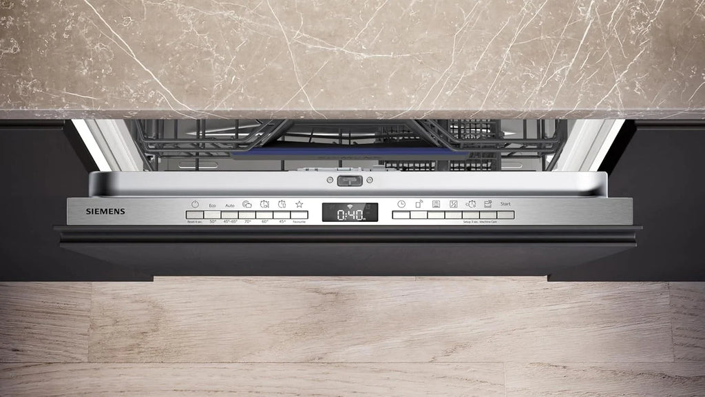 Siemens SN63EX06VE, iQ300 Smarter Geschirrspüler, Vollintegrierte Spülmaschine, 60 cm, Besteckschublade, Extra leise, varioSpeed, Automatische Türöffnung, Dreifach rackMatic, infoLight, intesiveZone