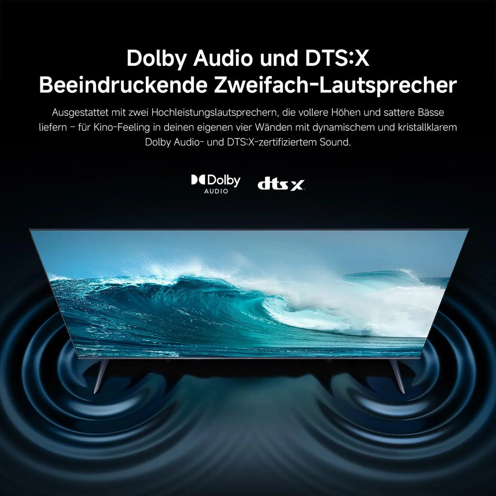 XIAOMI A Pro, 55" (140 cm), 4K UHD QLED, Smart TV, Google TV, Triple Tuner DVB-C/S/S2/T/T2, HDR10+, Game Boost 120Hz, MEMC, Sprachsteuerung mit, 2+8GB, Kompatibel mit Apple Airplay & Google Cast