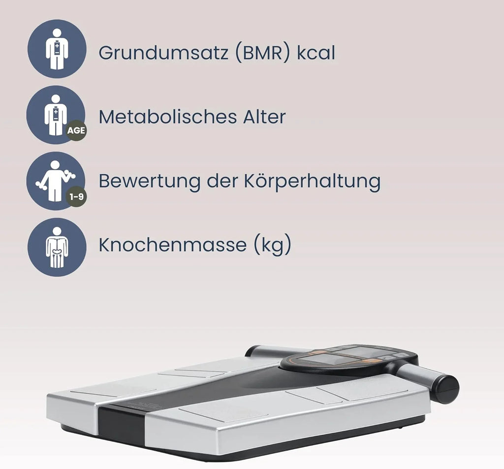 TANITA BC-545N Segment-Körperzusammensetzungswaage On Screen Messwerte pro Körperteil 10 Messungen Silber | 1er pack
