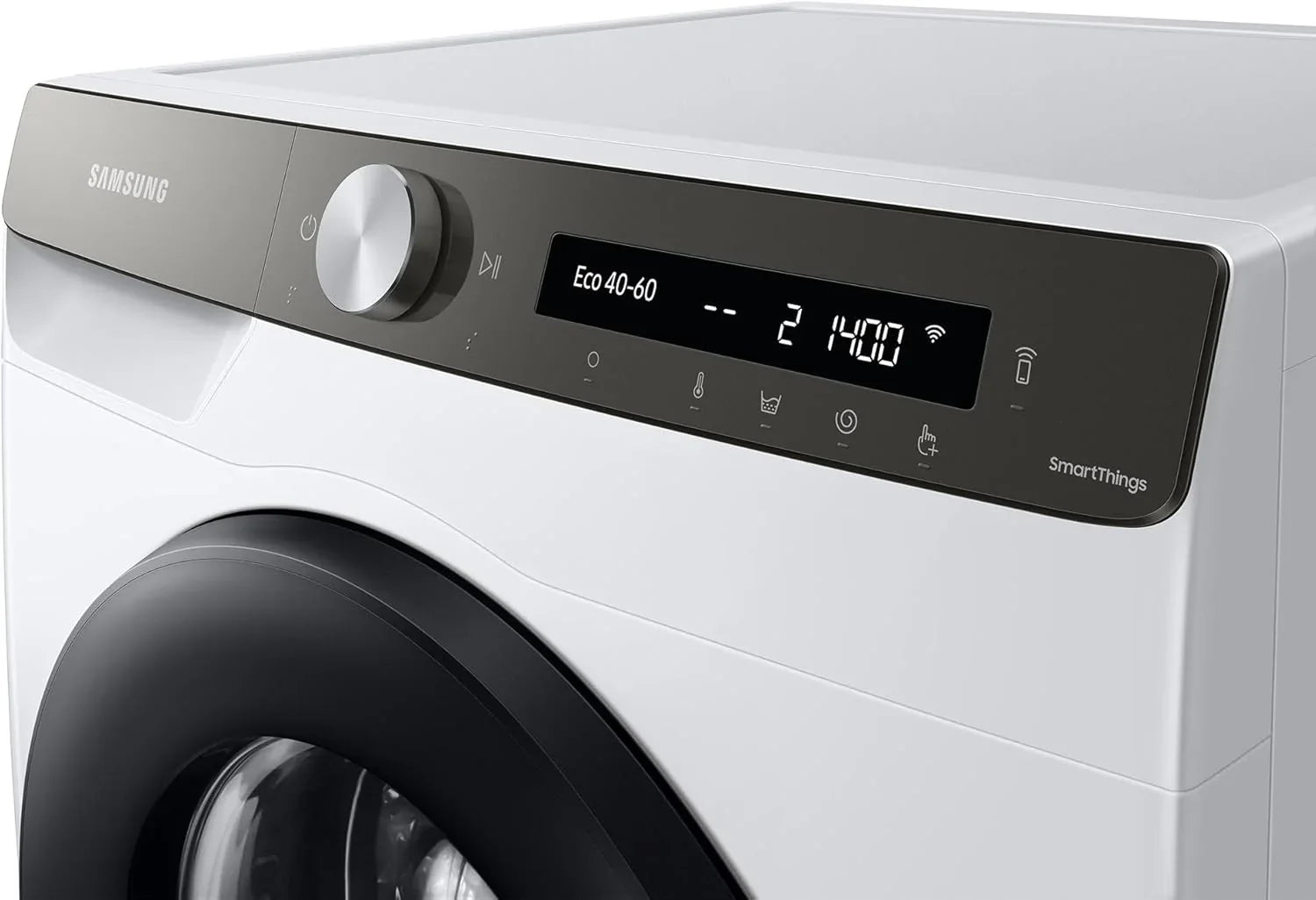 Samsung Waschmaschine, 8 kg, 1400 U/min, Ecobubble, Automatische Waschmittel- und Weichspülerdosierung, Inox/Schwarz, WW80T534AAXAS2