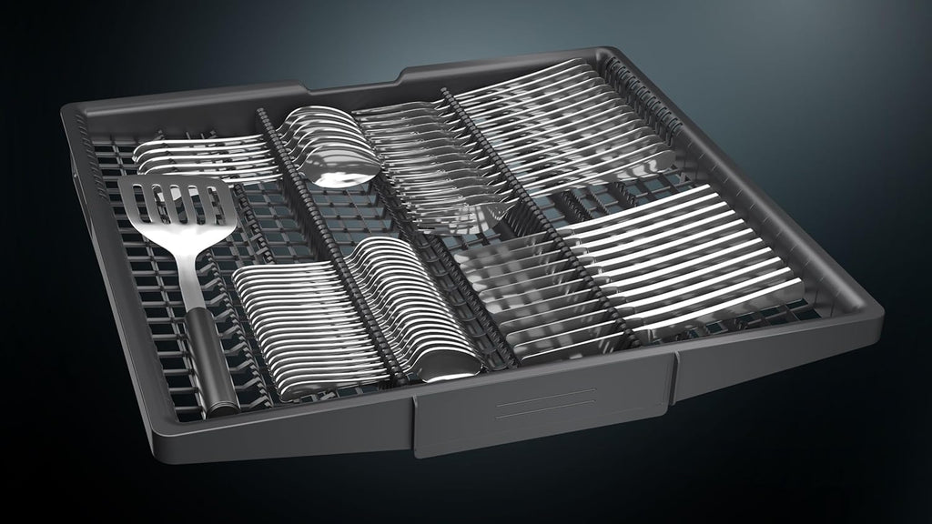 Siemens SN63EX06VE, iQ300 Smarter Geschirrspüler, Vollintegrierte Spülmaschine, 60 cm, Besteckschublade, Extra leise, varioSpeed, Automatische Türöffnung, Dreifach rackMatic, infoLight, intesiveZone