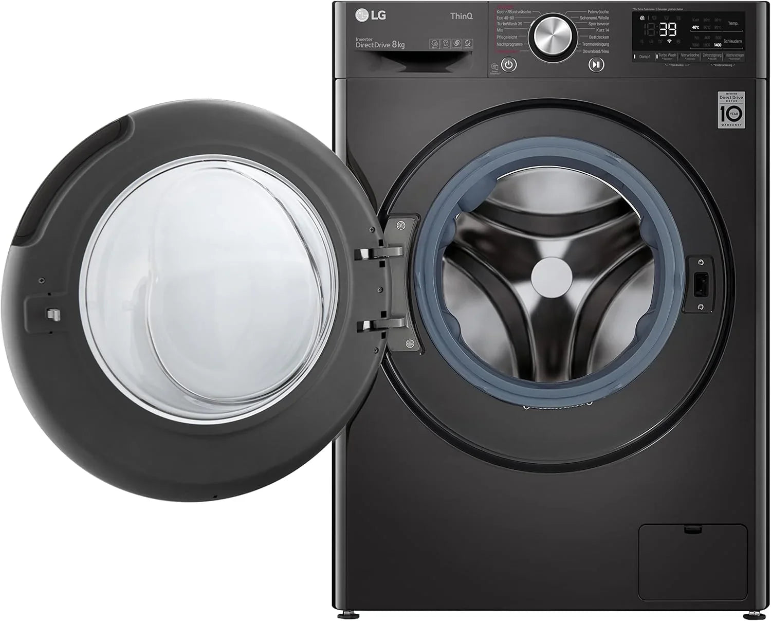 LG F4WV7080, Klasse A, Frontlader-Waschmaschine 8 kg, 1400 U/Min, AI Direct Drive, Wi-Fi, Tiefenreinigung mit Dampf, Groe Kapazitt, TRIPLE A, Auentür aus Sicherheitsglas, 62 x 60 x 85 cm  Wei