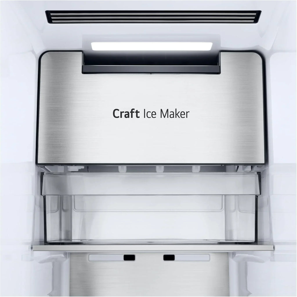 LG GSGV81PYLL Side by Side Kühlschrank, Klasse E, 635 L, Instaview, Kühlschrank mit Gefrierfach, Eis-, Crushed Ice- Wasserspender, Total NoFrost, Smart Inverter Kompressor, Wi-Fi