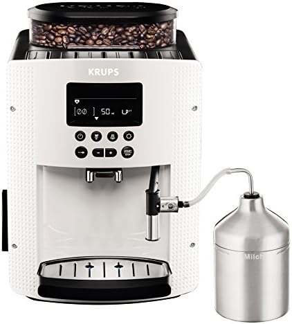 Krups Essential Kaffeevollautomat mit Milchschlauch, 2-Tassen-Funktion, LCD-Display, Einfache Reinigung, Kaffeemaschine, TÜV-Siegel, Schwarz, EA816031