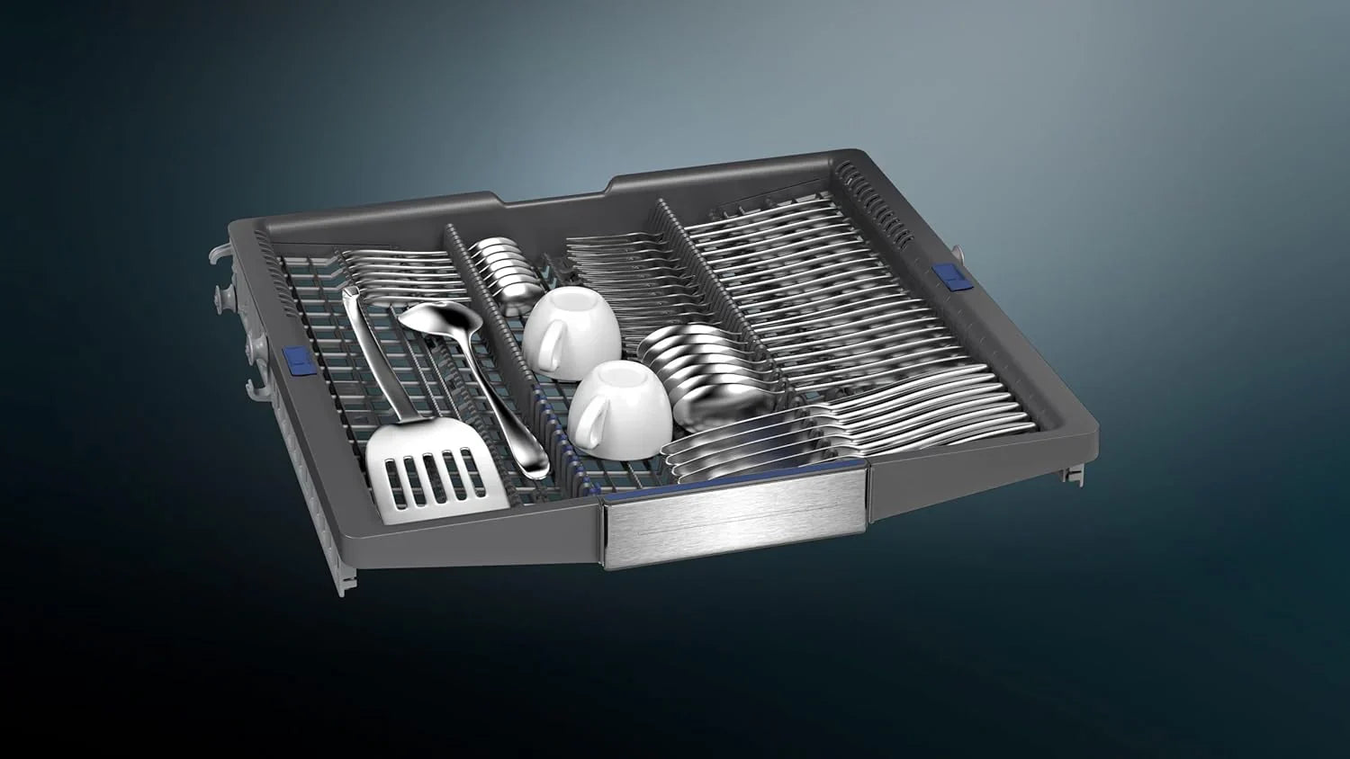Siemens SN63EX06VE, iQ300 Smarter Geschirrspüler, Vollintegrierte Spülmaschine, 60 cm, Besteckschublade, Extra leise, varioSpeed, Automatische Türöffnung, Dreifach rackMatic, infoLight, intesiveZone