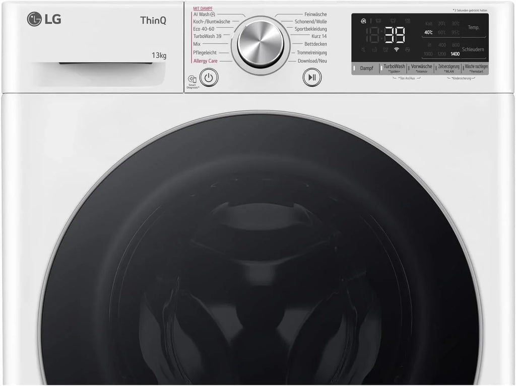 LG F4WV7080, Klasse A, Frontlader-Waschmaschine 8 kg, 1400 U/Min, AI Direct Drive, Wi-Fi, Tiefenreinigung mit Dampf, Groe Kapazitt, TRIPLE A, Auentür aus Sicherheitsglas, 62 x 60 x 85 cm  Wei