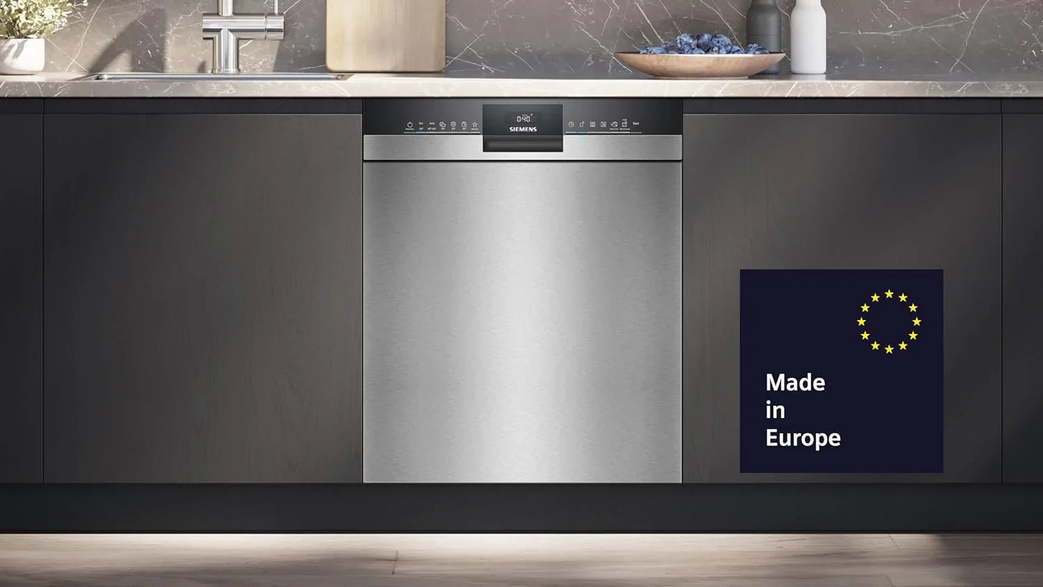 Siemens SN63EX06VE, iQ300 Smarter Geschirrspüler, Vollintegrierte Spülmaschine, 60 cm, Besteckschublade, Extra leise, varioSpeed, Automatische Türöffnung, Dreifach rackMatic, infoLight, intesiveZone
