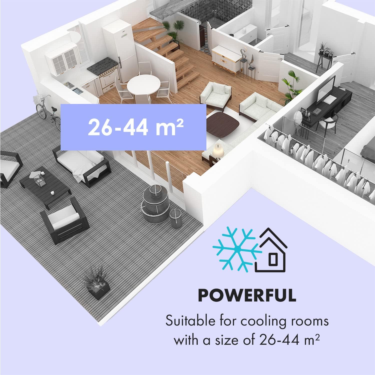 Klarstein Mobile Klimaanlage mit Abluftschlauch, 4-in-1 Klimagerät mit Ventilator, Luftentfeuchter & Nachtmodus, Kleine & Portable Klimaanlage für Wohnung & Büro, App-Steuerung, 12000 BTU