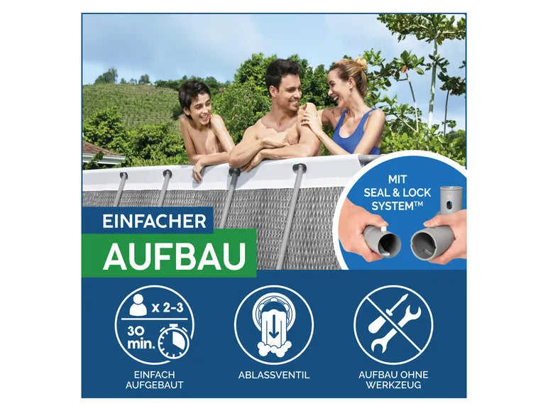 Power Steel™ Frame Pool Komplett-Set mit Filterpumpe, ca. L 412 x B 201 x L 122 cm