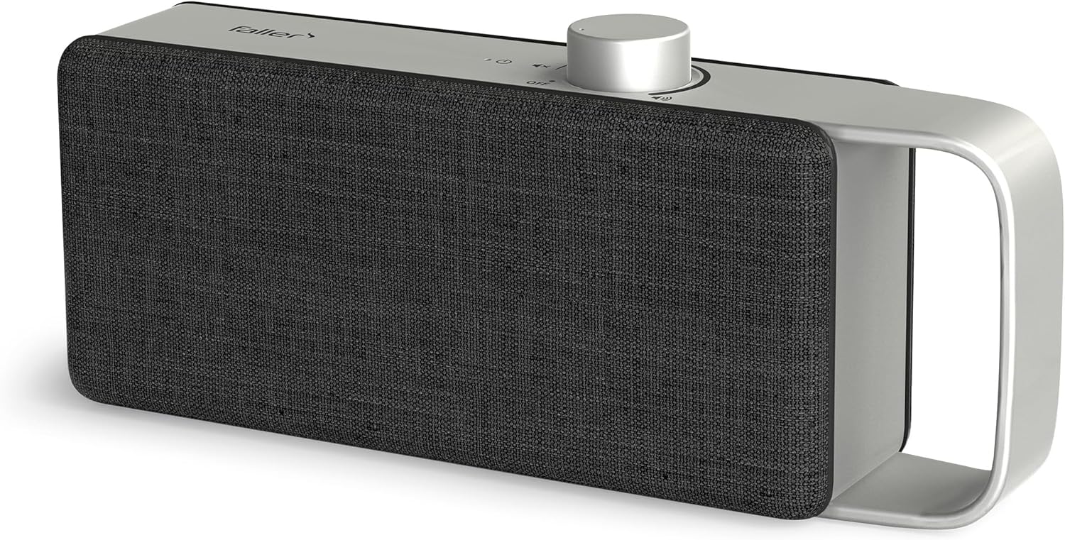 faller Oskar TV Lautsprecher/Soundbar mit Clear Voice (tragbar, kabellos, einfache Bedienung, Aluminiumgehäuse)