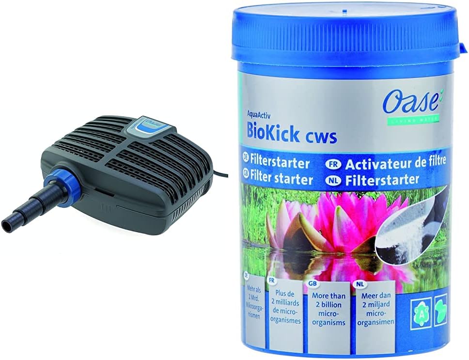 OASE 51096 Filter und Bachlaufpumpe AquaMax Eco Classic 5500, 5300 l/h Förderleistung, energiesparende Bachlaufpumpe, Teichpumpe, Filter, Pumpe, Bachlauf, Dunkelgrau