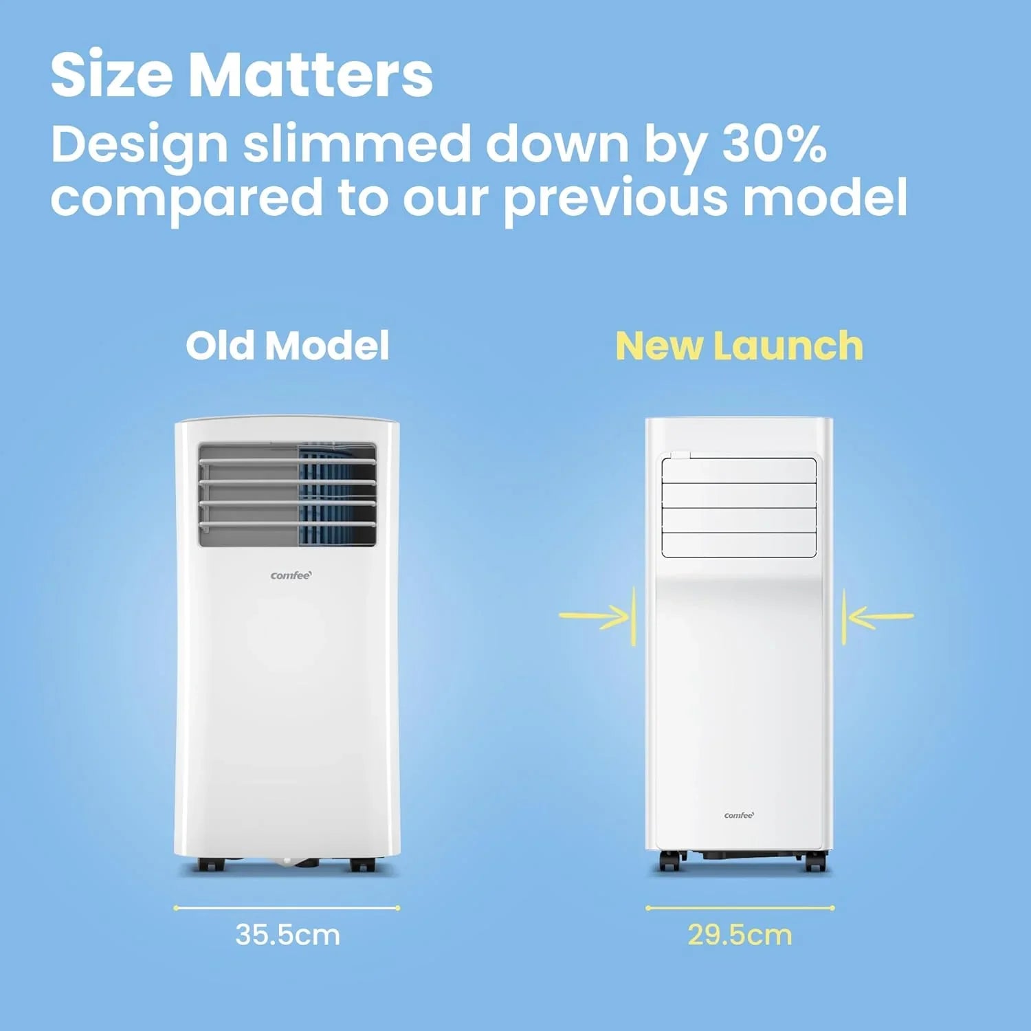 Comfee Mobiles Klimagerät MPPH-09CRN7, 9000 BTU 2,6kW, Kühlen&Ventilieren&Entfeuchten, Raumgröße bis 88m³(33㎡), Mobile Klimaanlage mit Abluftschlauch
