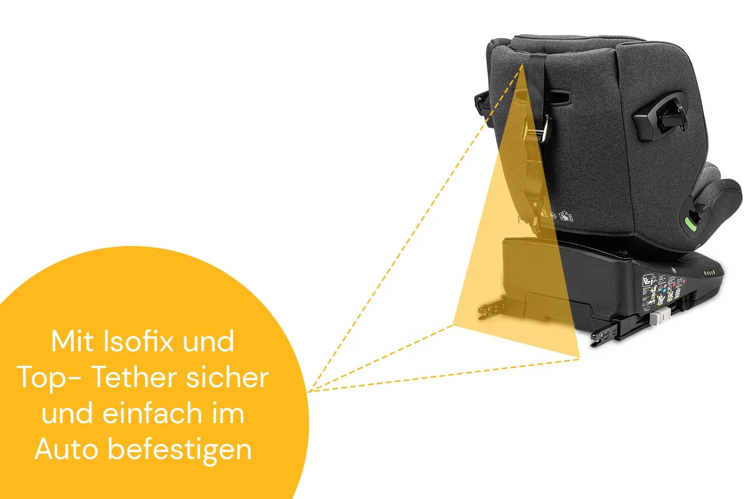 Osann Eno360 i-Size, drehbarer Kindersitz 40-150 cm, Reboarder mit Isofix, Baby Autositz – Dark Grey Melange