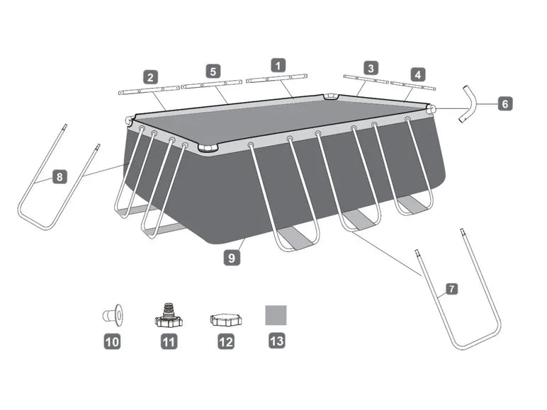 Power Steel™ Frame Pool Komplett-Set mit Filterpumpe, ca. L 412 x B 201 x L 122 cm
