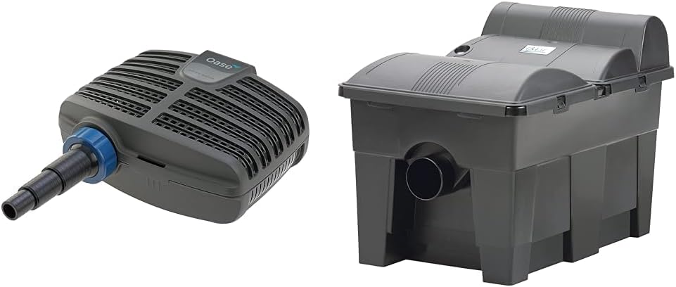 OASE 51096 Filter und Bachlaufpumpe AquaMax Eco Classic 5500, 5300 l/h Förderleistung, energiesparende Bachlaufpumpe, Teichpumpe, Filter, Pumpe, Bachlauf, Dunkelgrau