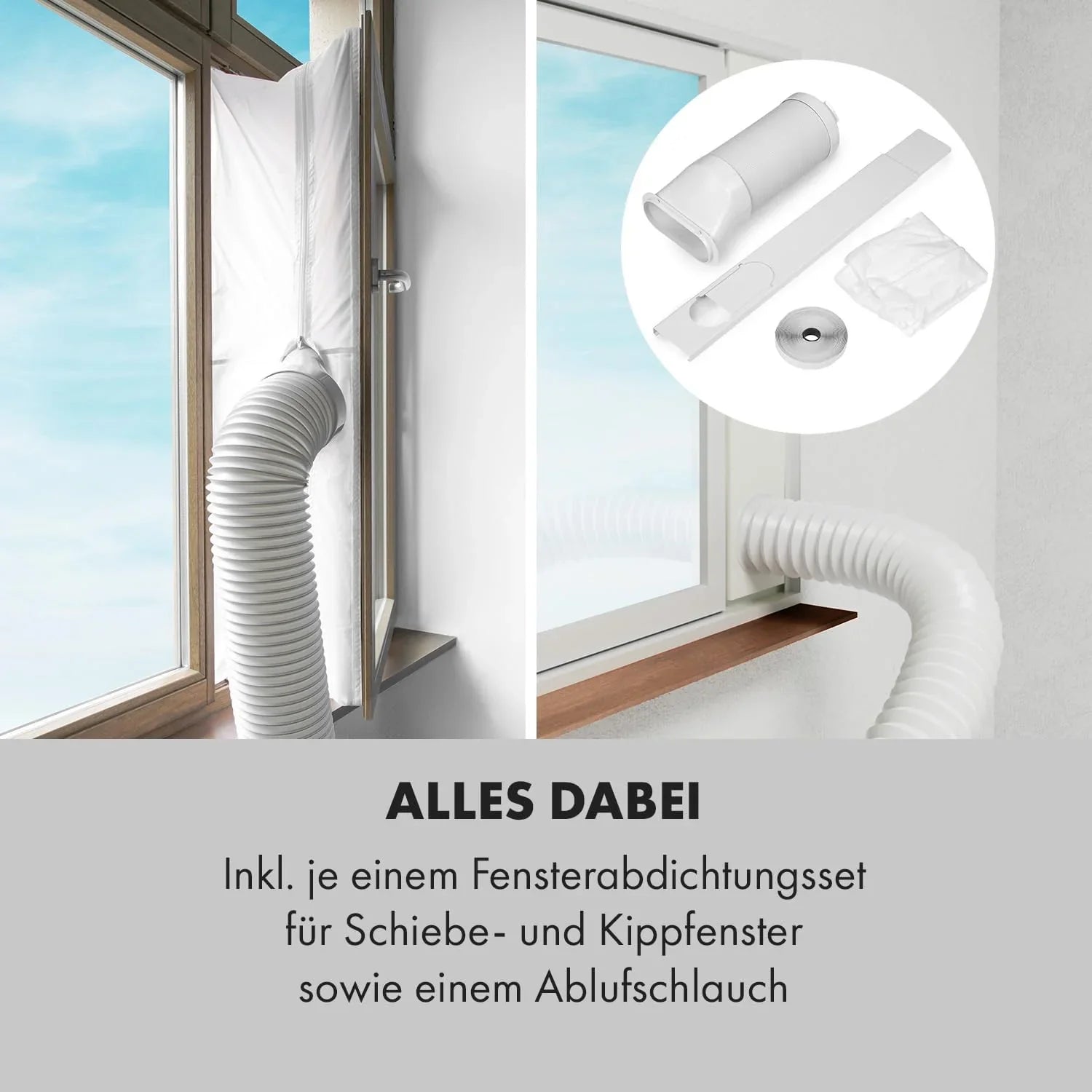 Klarstein Mobile Klimaanlage mit Abluftschlauch, 3-in-1 Klimagerät mit Ventilator, Luftentfeuchter & Nachtmodus, Kleine & Portable Klimaanlage für Wohnung & Büro, 12000 BTU Niedrig Verbrauch