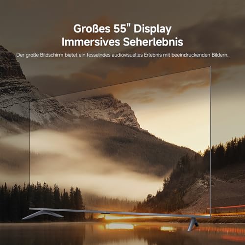 XIAOMI A Pro, 55" (140 cm), 4K UHD QLED, Smart TV, Google TV, Triple Tuner DVB-C/S/S2/T/T2, HDR10+, Game Boost 120Hz, MEMC, Sprachsteuerung mit, 2+8GB, Kompatibel mit Apple Airplay & Google Cast