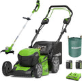 Greenworks 48V (2x24V) Selbstfahrender Akku Rasenmher für groe Flchen bis zu 480m, 46cm Schnittbreite, 55L Sack PLUS zwei 4Ah-Akkus und Doppelladegert GD24X2LM46SPK4X