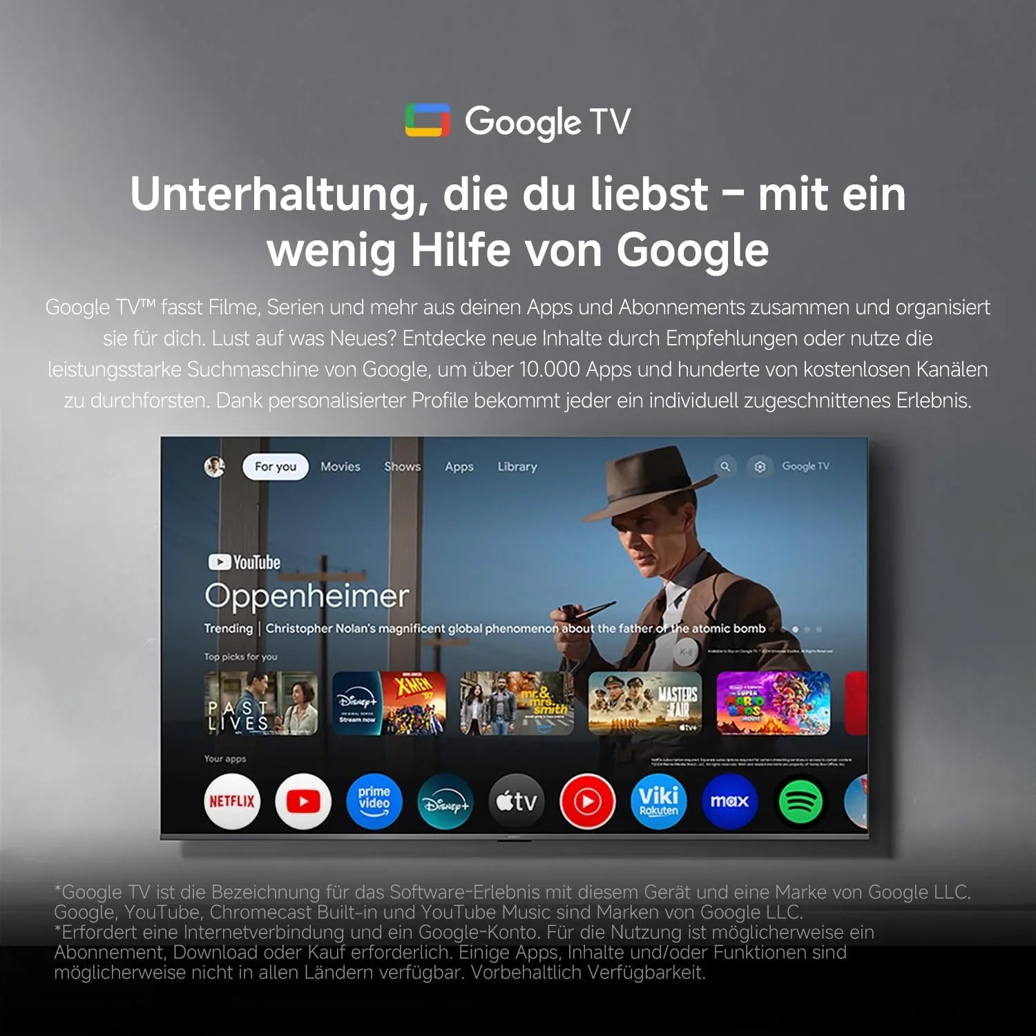 XIAOMI A Pro, 55" (140 cm), 4K UHD QLED, Smart TV, Google TV, Triple Tuner DVB-C/S/S2/T/T2, HDR10+, Game Boost 120Hz, MEMC, Sprachsteuerung mit, 2+8GB, Kompatibel mit Apple Airplay & Google Cast