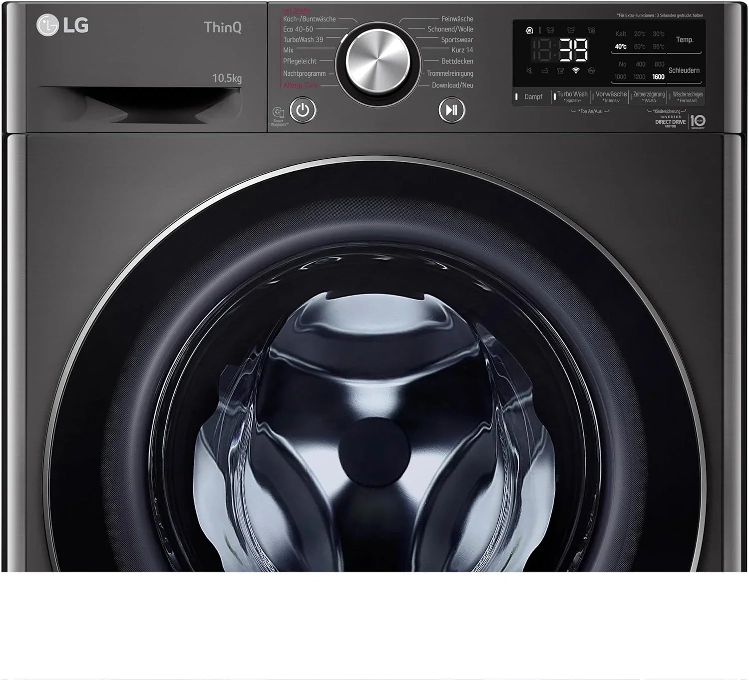 LG F4WV7080, Klasse A, Frontlader-Waschmaschine 8 kg, 1400 U/Min, AI Direct Drive, Wi-Fi, Tiefenreinigung mit Dampf, Groe Kapazitt, TRIPLE A, Auentür aus Sicherheitsglas, 62 x 60 x 85 cm  Wei
