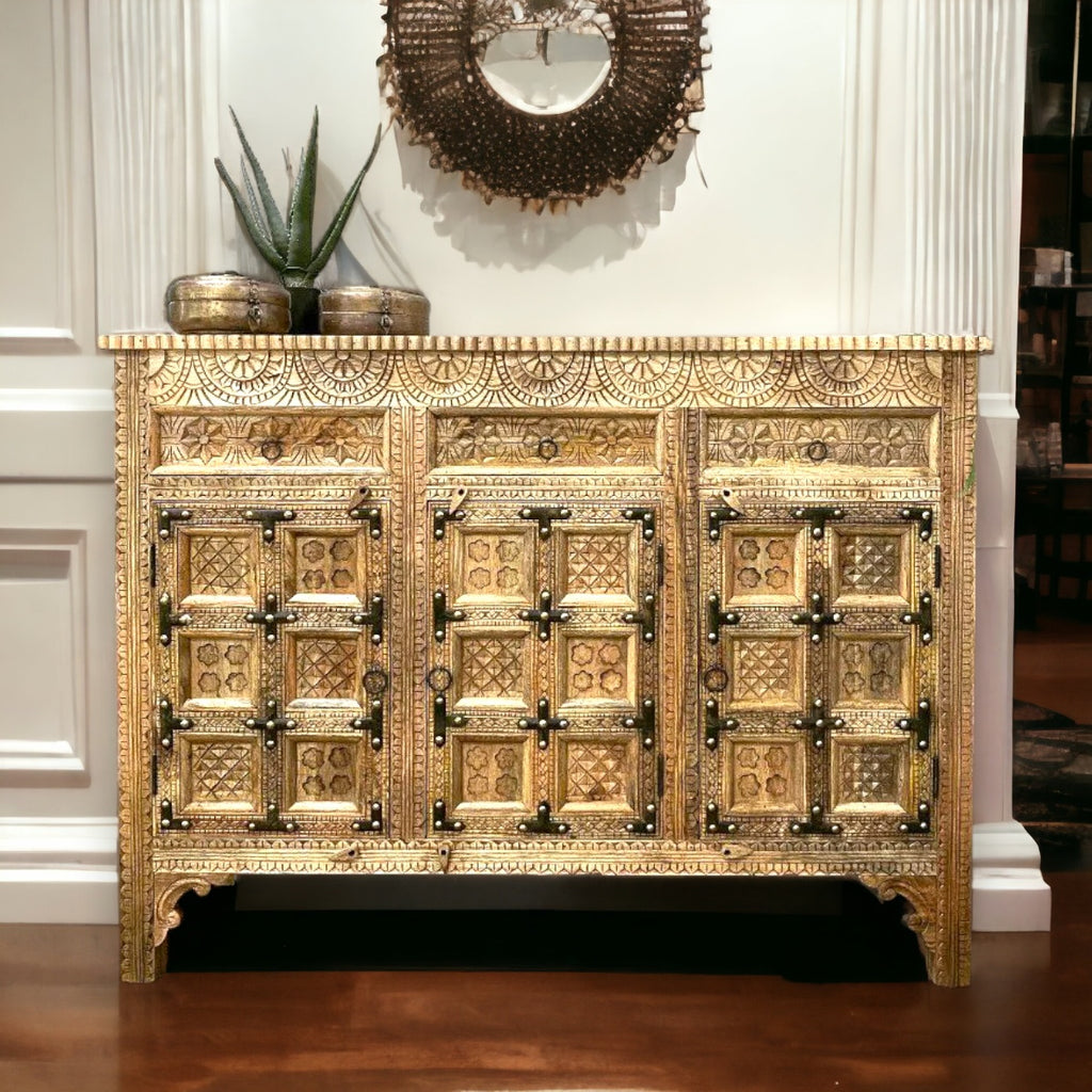 Buffet de Rangement Bois de Mangue Massif Style Rustique