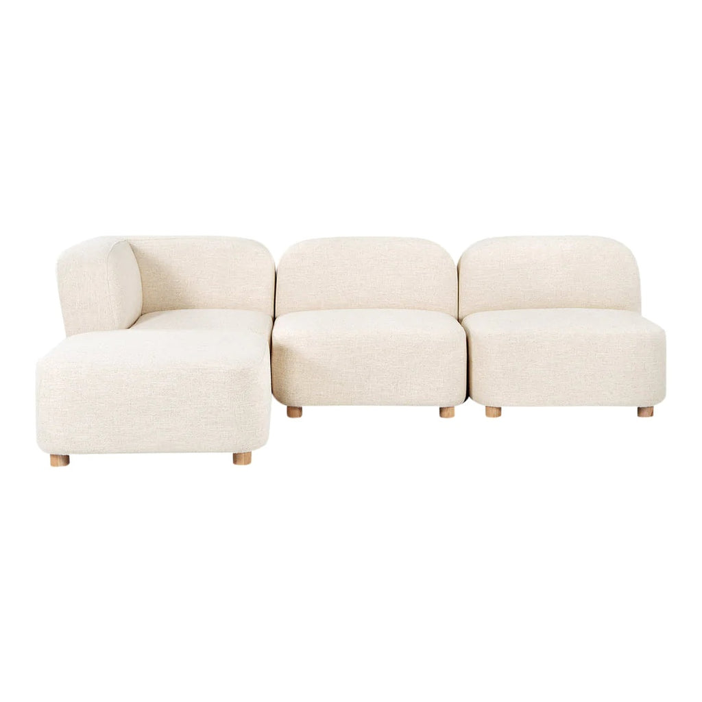 Canapé Modulaire 4 Pièces Boucle & Bois Massif