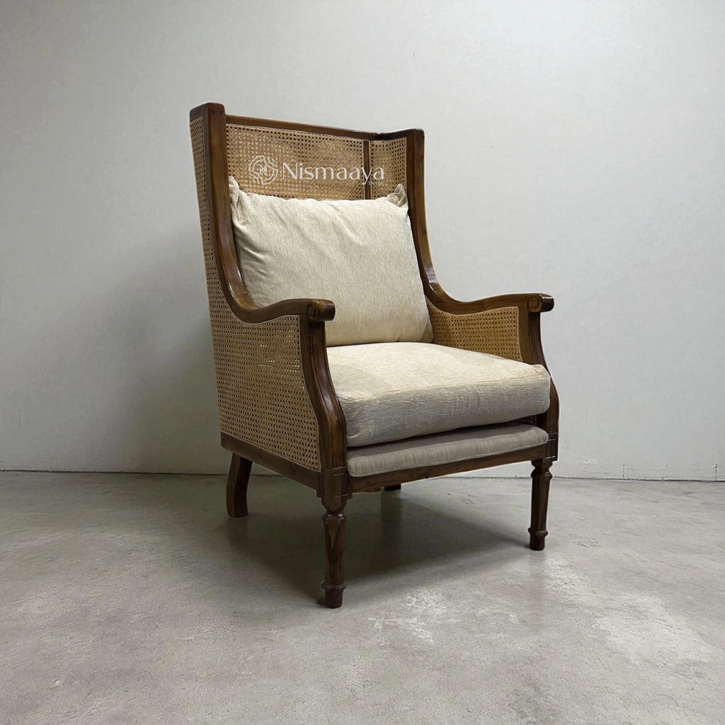 Fauteuil Teck & Rotin Naturel Pablo