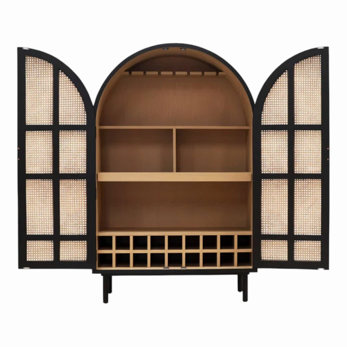 Meuble Bar Teck et Rotin Style Tropique