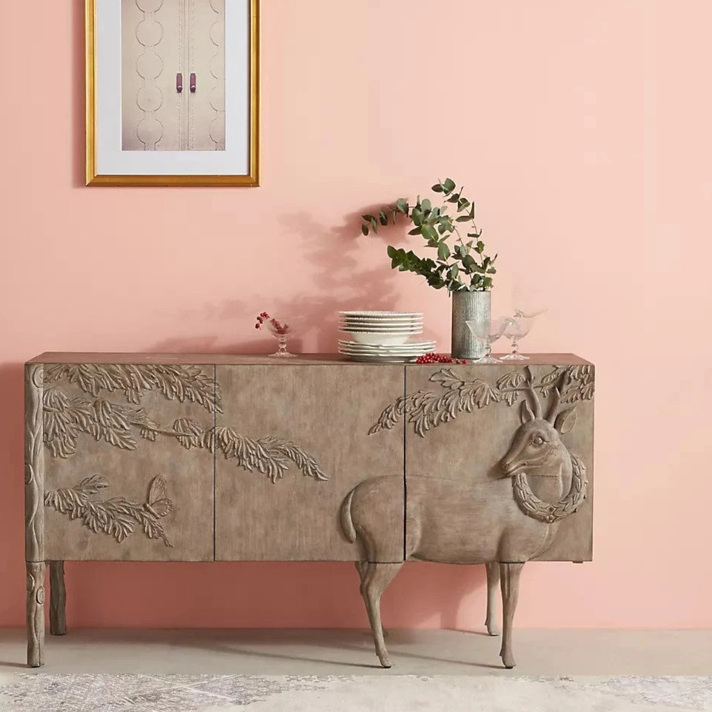 Meuble Multimédia et Buffet de Rangement Style Moderne